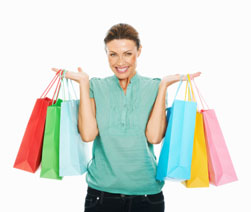 women with shopping bags